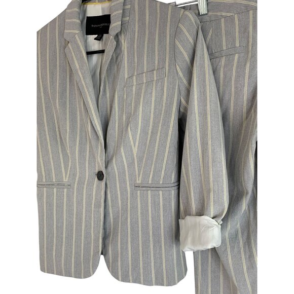 Banana Republic Womens Stripe Two-Piece Suit Set 00P Blazer & Pants - Picture 13 of 13